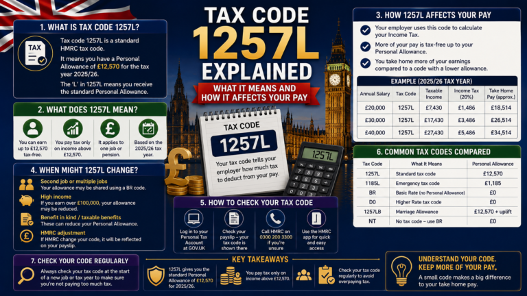 1257L Tax Code Explained: What It Means & How It Affects Your Pay (2026)